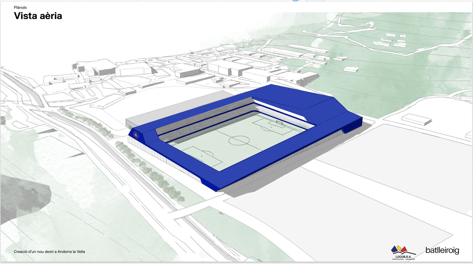 El render del projecte de l'estadi.