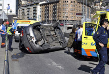 Aparatós accident entre quatre vehicles a l'avinguda Consell d'Europa