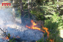 L'incendi d'Ossera encara segueix actiu però no avança