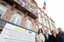 La bandera andorrana oneja al centre d'Estrasburg