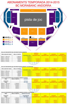 Abonaments temporada 2014-2015 BC MORABANC ANDORRA