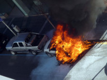 Vehicle en flames per un error en el carburant 