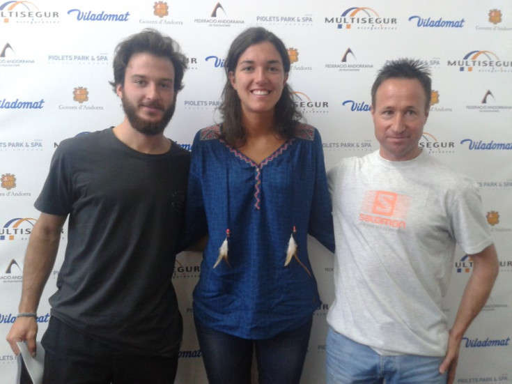 Jaume Planella, Inka Bellés i Xavi Teixidó, ahir al Poliesportiu d'Andorra.