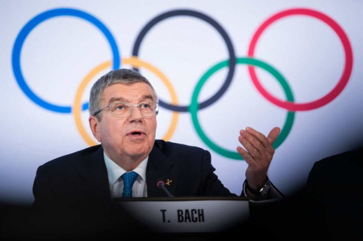El president del Comitè Olímpic Internacional, Thomas Bach, en una conferència.