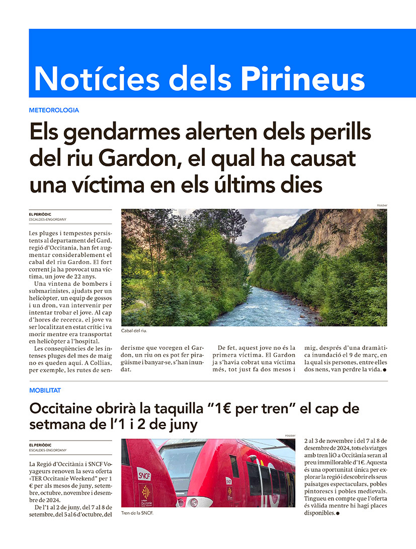 Notícies dels Pirineus, 25.05.2024