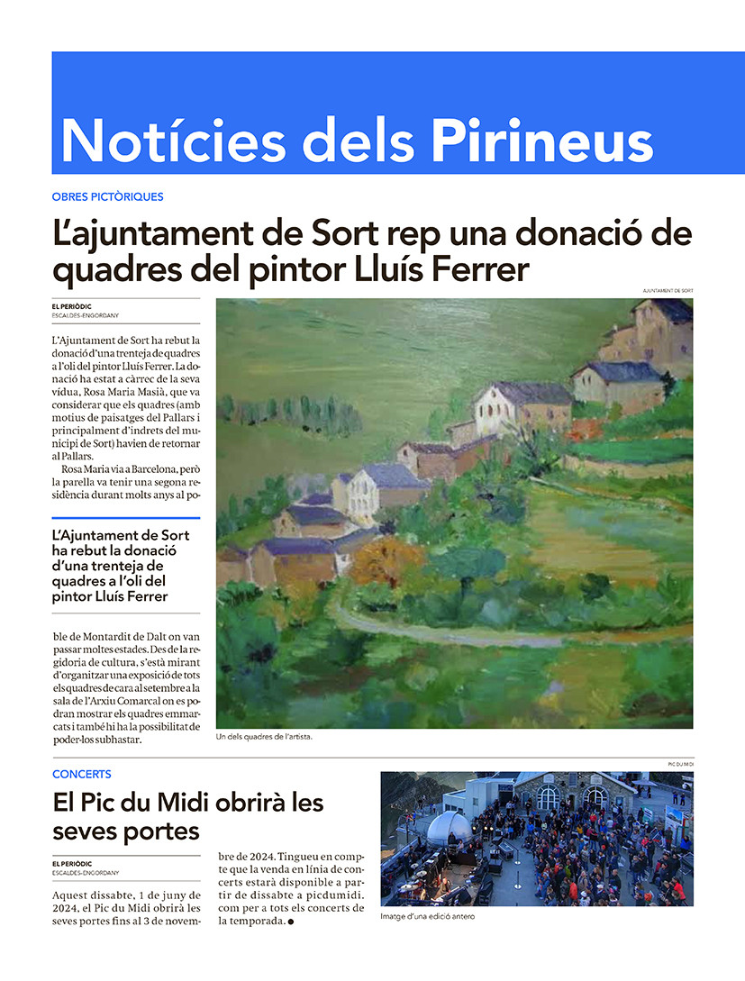 Notícies dels Pirineus, 30.05.2024