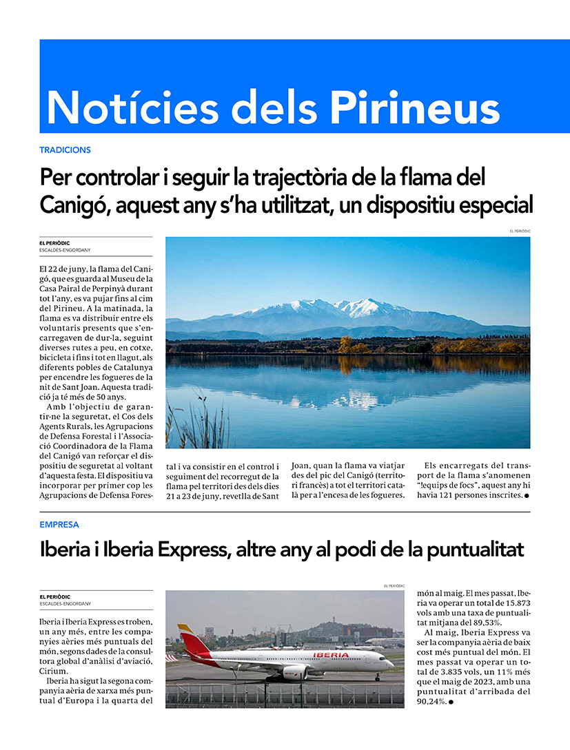 Notícies dels Pirineus 24.06.2024