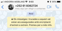 Intent de 'phishing' a través d'un missatge de WhatsApp 