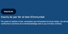 Ja està disponible el registre pels tests d'immunitat