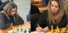Les germanes Júlia i Alexandra Muratet, participants al Queens' Chess Festival