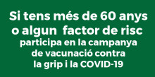 La campanya de vacunació contra la grip i la Covid-19 s'allarga fins al 31 de gener