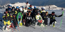 El grup U16 de l'EBBE fa un primer contacte amb la neu a Les Deux Alpes 