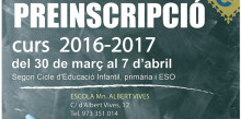 Obertes les preinscripcions per al curs escolar 2016-2017