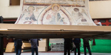 Els frescos de Santa Coloma marxen definitivament cap al taller d’Aixovall