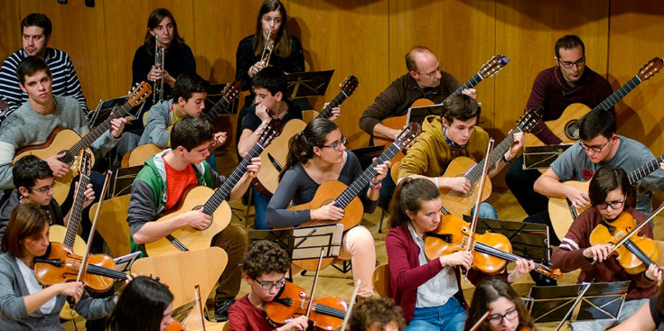 Assaig d'un concert de Santa Cecília.