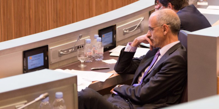 El cap de Govern, Toni Martí, durant la sessió de control al Consell General, ahir.