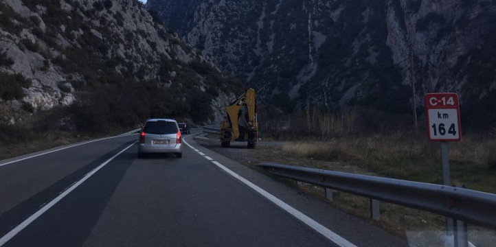 Les obres a la C-14 a l'altura de Tresponts