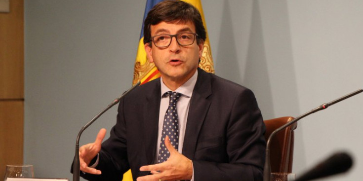 El ministre portaveu, Jordi Cinca, durant la roda de premsa posterior al Consell de Ministres.