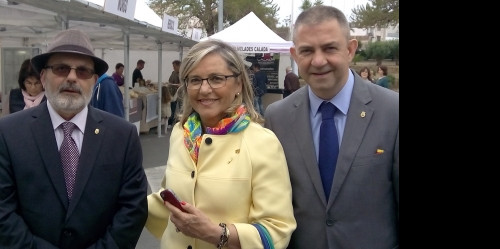 Manel Bal i Eduard Andueza amb l’alcaldessa de Sant Pol, Montserrat Garrido