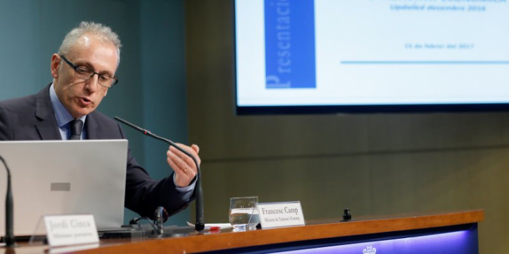 Francesc Camp durant la presentació dels indicadors econòmics del 2016, dimecres passat.