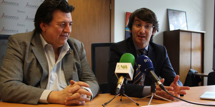 El president d'Assandca, Josep Saravia, i el director de Mamapop, Manel Simon