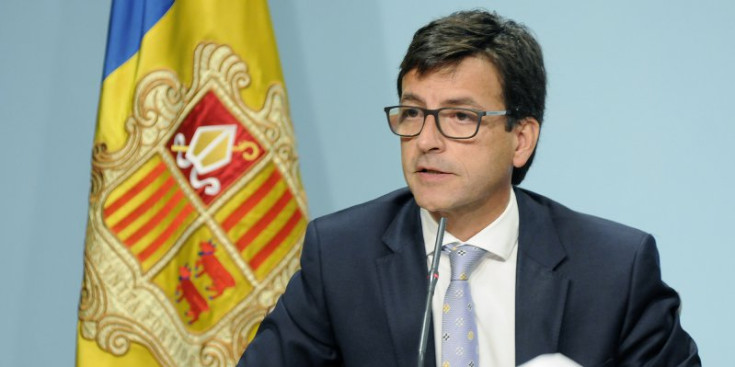 El ministre portaveu, Jordi Cinca, durant la reunió d’ahir posterior al Consell de Ministres.