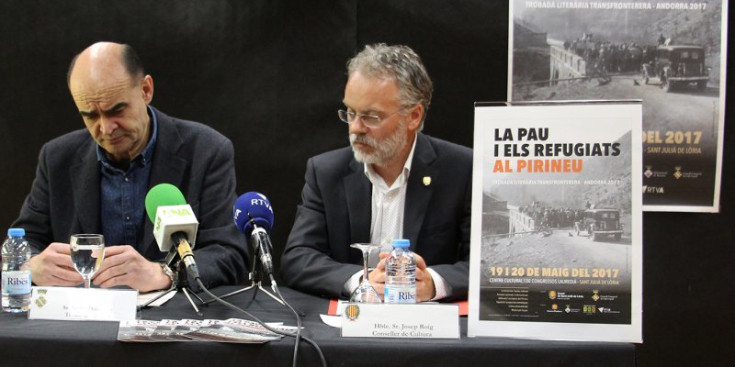 Domenjó i Roig en la presentació de la jornada, ahir.