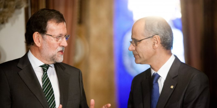 El president del Govern espanyol, Mariano Rajoy, i el cap de l’Executiu, Toni Martí, durant la visita del polític popular al Principat el gener del 2015.