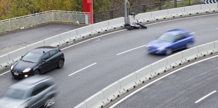 Imatge d’arxiu d’una moto accidentada.