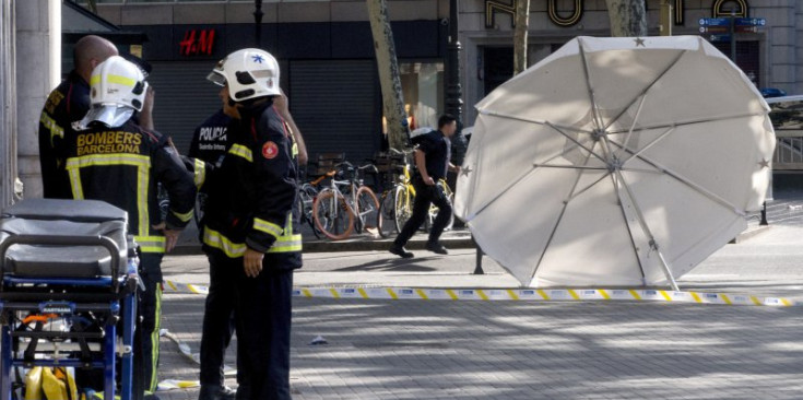 Una escena de la Rambla de Barcelona, aquesta tarda.