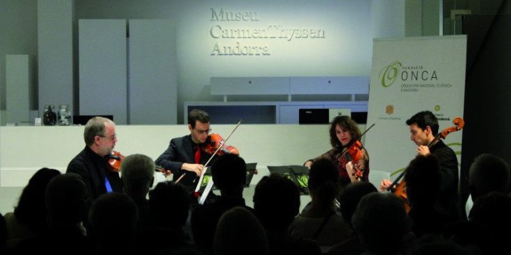 El quartet en plena actuació al Thyssen, dissabte passat.