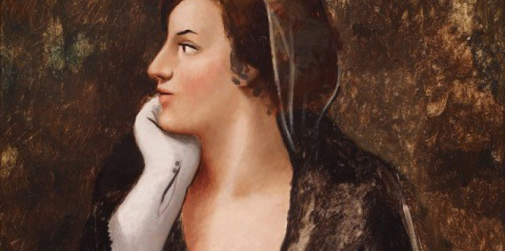 A dalt, la ‘Dama amb guant blanc’ (1930) de Pere Pruna que, per primera vegada, mostra el Fons d’art de Crèdit Andorrà.
