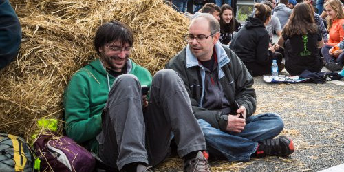 L’ambient de la concentració a la Seu d’Urgell va ser festiu durant tot el dia d’ahir.