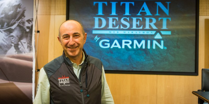 Ramon Aranda, a la presentació de la Titan Desert a la seu de MoraBanc, ahir.