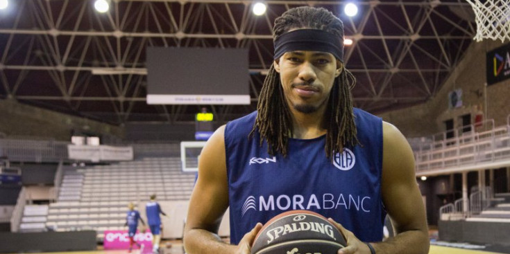 Chris Copeland, a l’entrenament d’ahir al Poliesportiu d’Andorra.