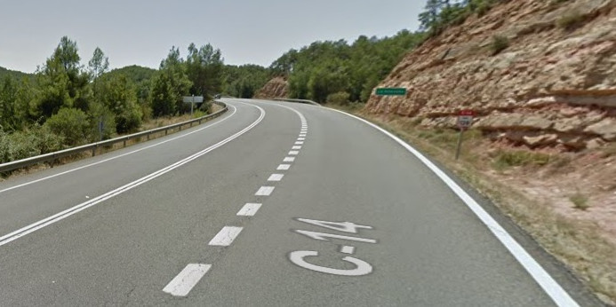 Vista del tram de carretera on s’ha produït l’accident.