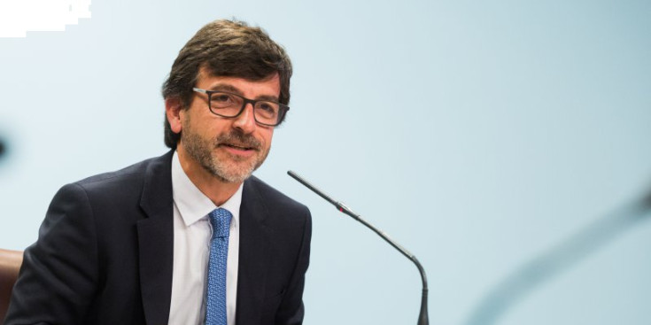 Jordi Cinca, somrient en una compareixença post Consell de Ministres.