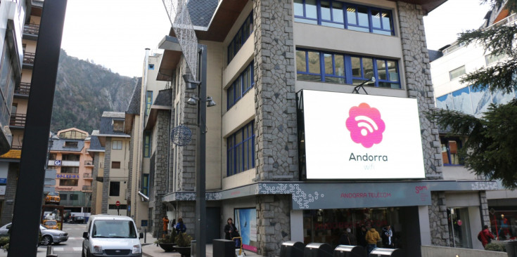 L’edifici d’Andorra Telecom, a l’avinguda Meritxell.