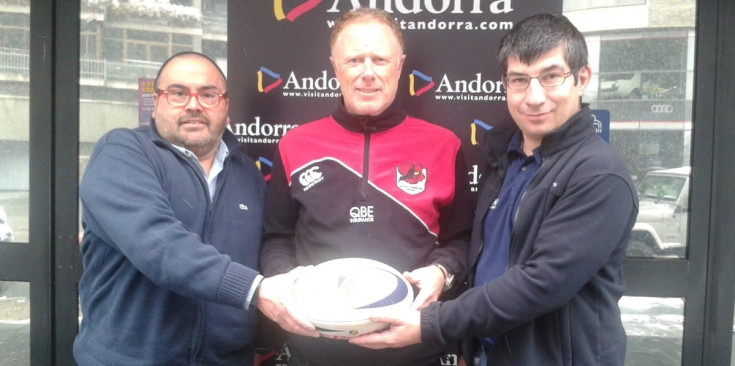 Felip Gallardo, Alex O'Dowd i Xavier Vilasetru, ahir al Poliesportiu d'Andorra.