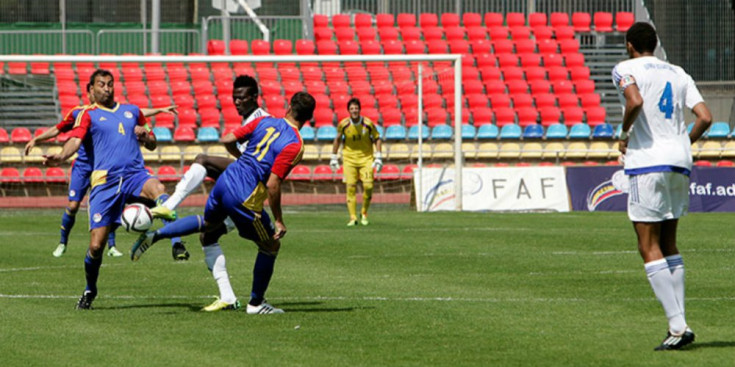 Sonejee, en una pilota dividida en l’anterior amistós que Andorra va jugar amb Guinea Equatorial.