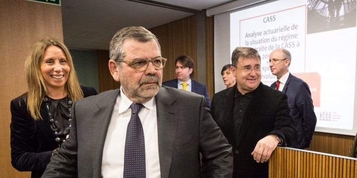 El president del consell d’administració de la CASS, Jean-Michel Rascagneres, presenta el darrer informe sobre les jubilacions, ahir.