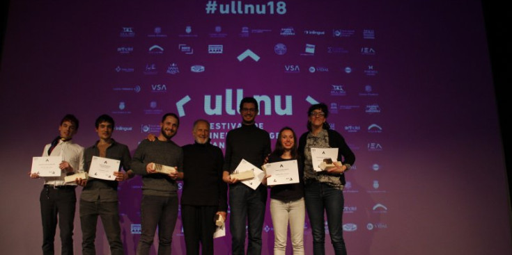 Guanyadors del Festival de cinema emergent d'Andorra, Ull Nu, en la gala de premis d'aquest dissabte a la nit.
