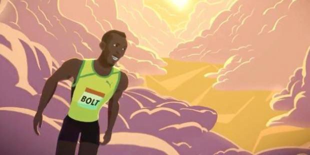 Un fotograma del curt que explica la història esportiva d'Usain Bolt.