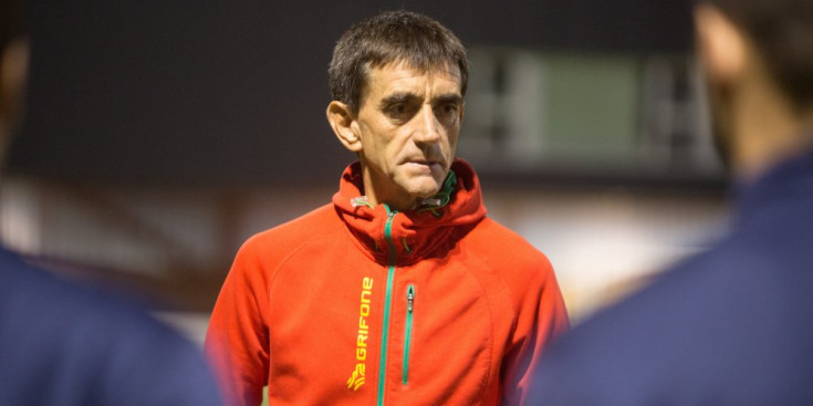 Emili Vicente, en un entrenament de l'FC Andorra de la temporada passada.