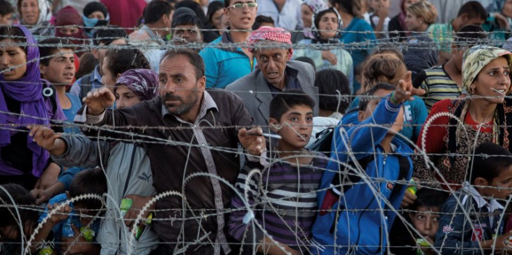 Refugiats en un camp de Grècia.