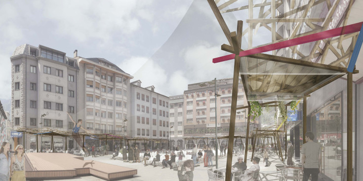 Imatge virtual de la futura infraestructura que es construirà al voltant de la Plaça Coprínceps.