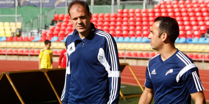 Lima i Peppe parlen abans d'iniciar un entrenament de la selecció.