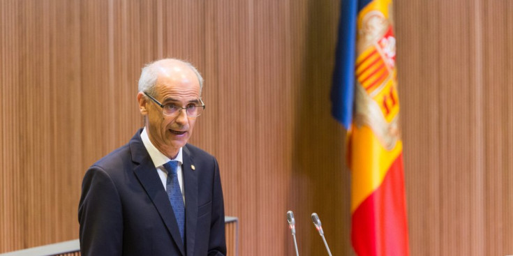 El cap de Govern, Toni Martí, durant el debat sobre l’Orientació Política Global del Govern.