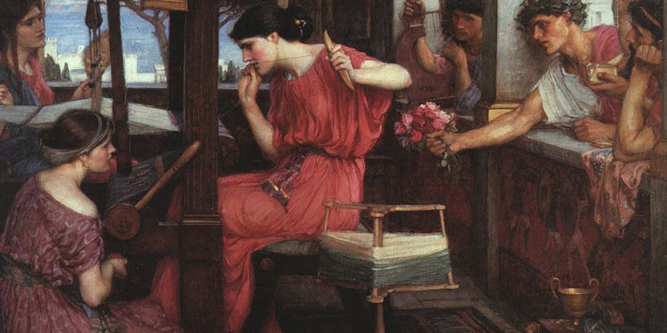 Penèlope i els seus pretendents, John William Waterhouse, 1912.