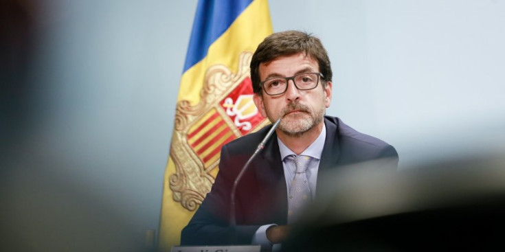 El ministre Portaveu, Jordi Cinca, ahir durant la roda de premsa posterior al Consell de MInistres.